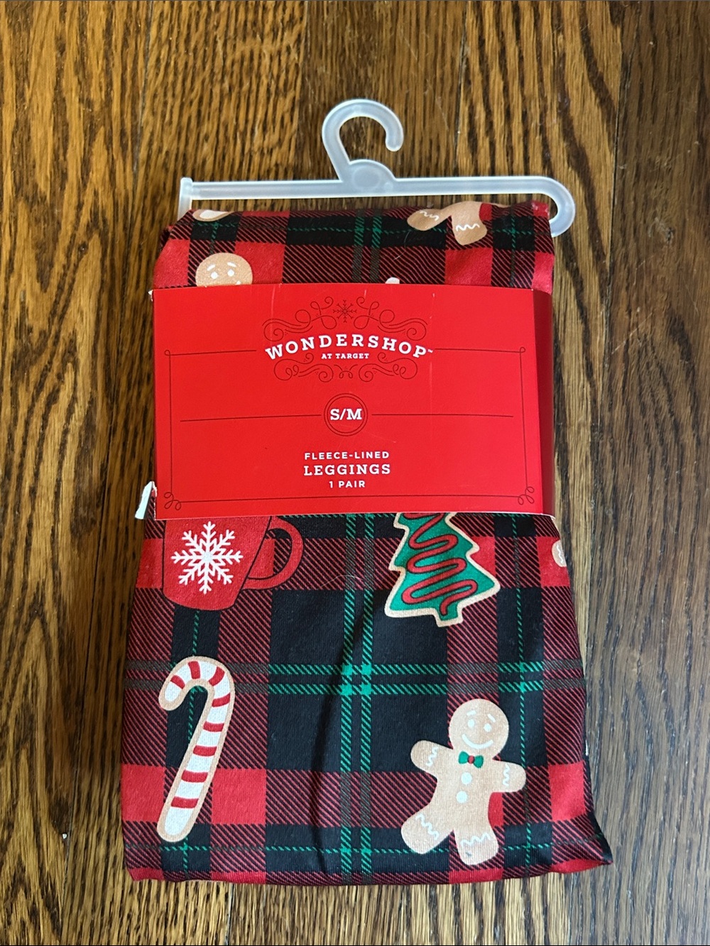 Wondershop Women's Red Plaid Holiday Fleece-Lined Leggings - Picture 1 of 2